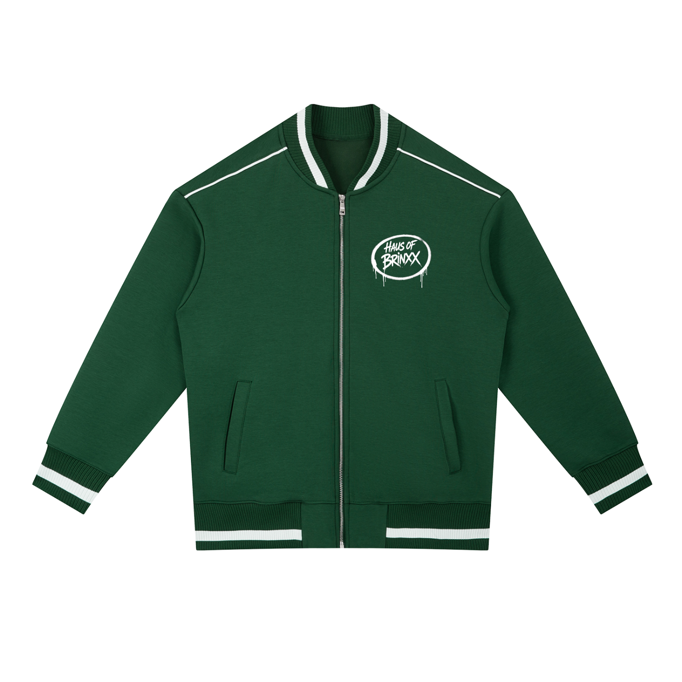Contrast Piping Zip Bomber Jacket