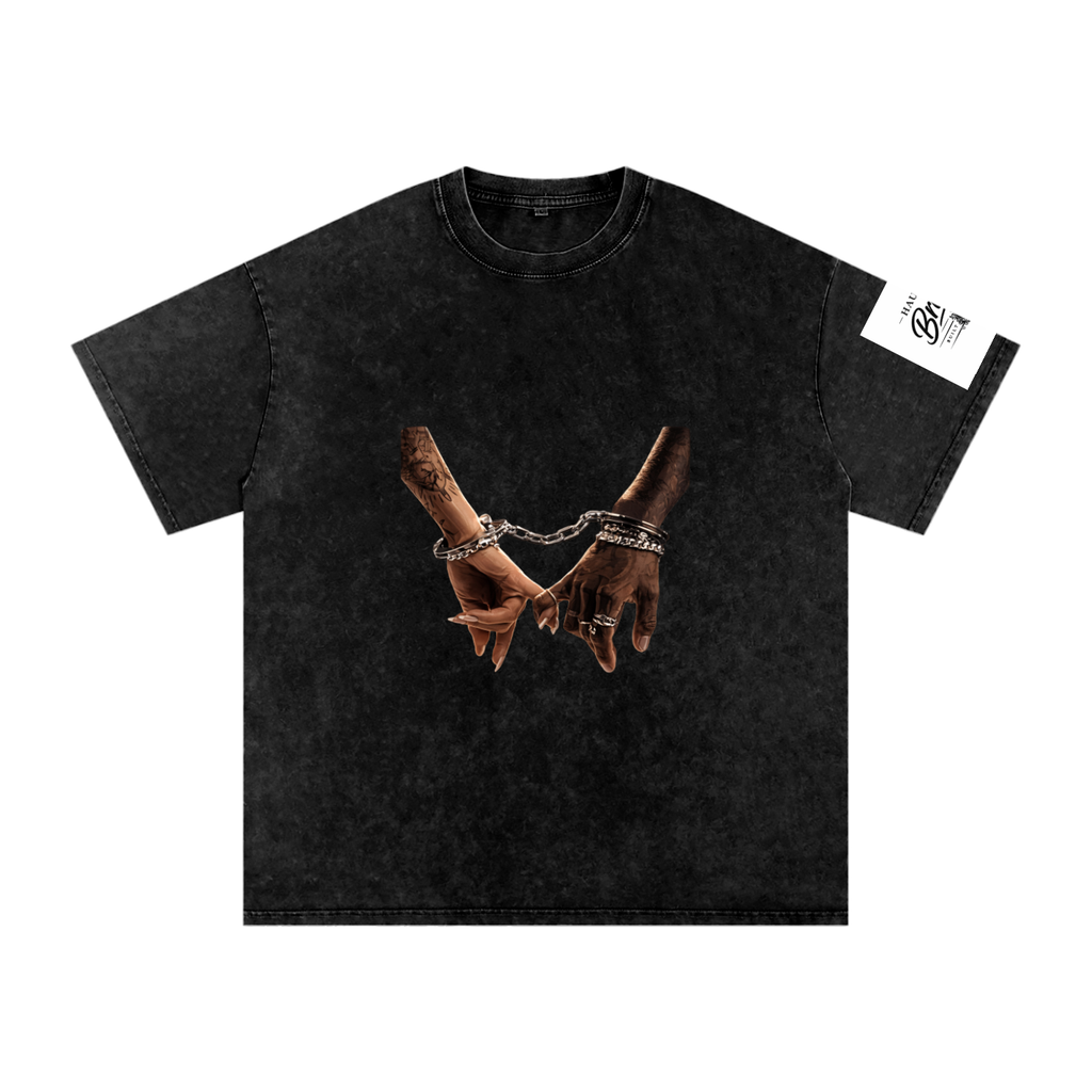 Snow Washed Oversized Cotton T-Shirt