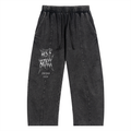 Snow Wash Drawstring Cotton Pants
